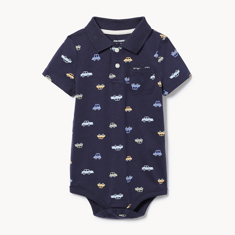 Baby Boys' Printed Polo Bodysuit
