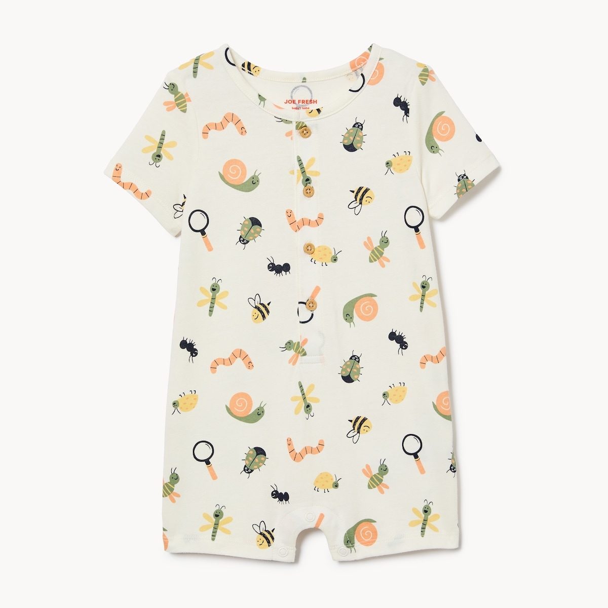Baby Boys' Printed Romper - Off White