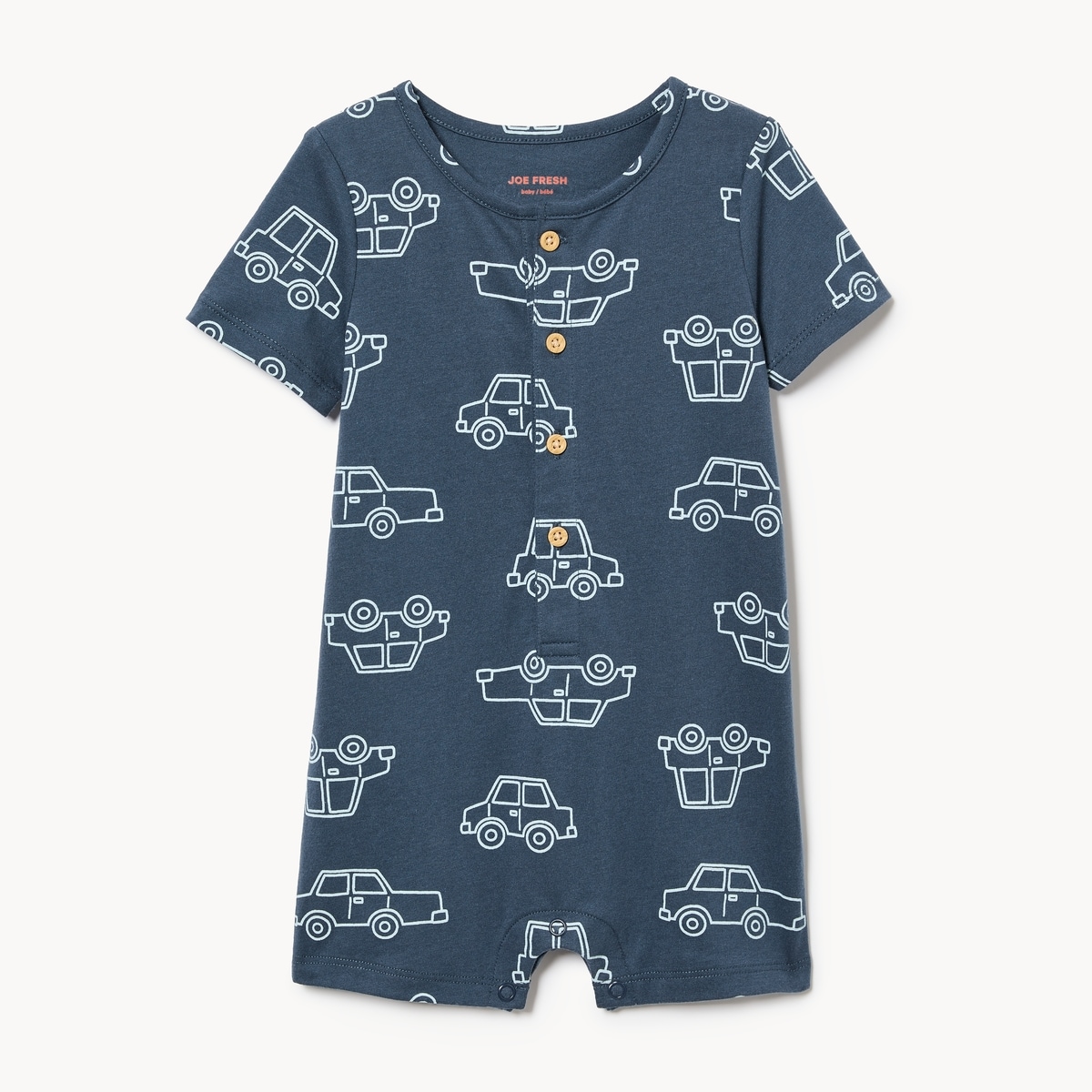 Baby Boys' Printed Romper - Dark Blue