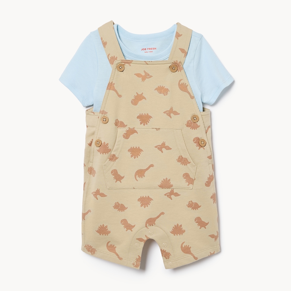 Baby Boys' Short Overall Set - Taupe