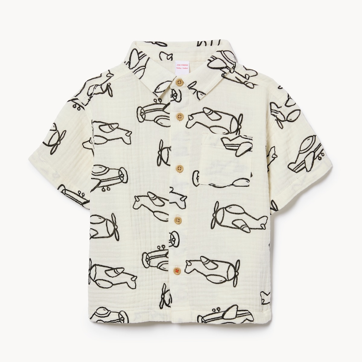 Baby Boys' Oversized Button-Up Shirt - Off White
