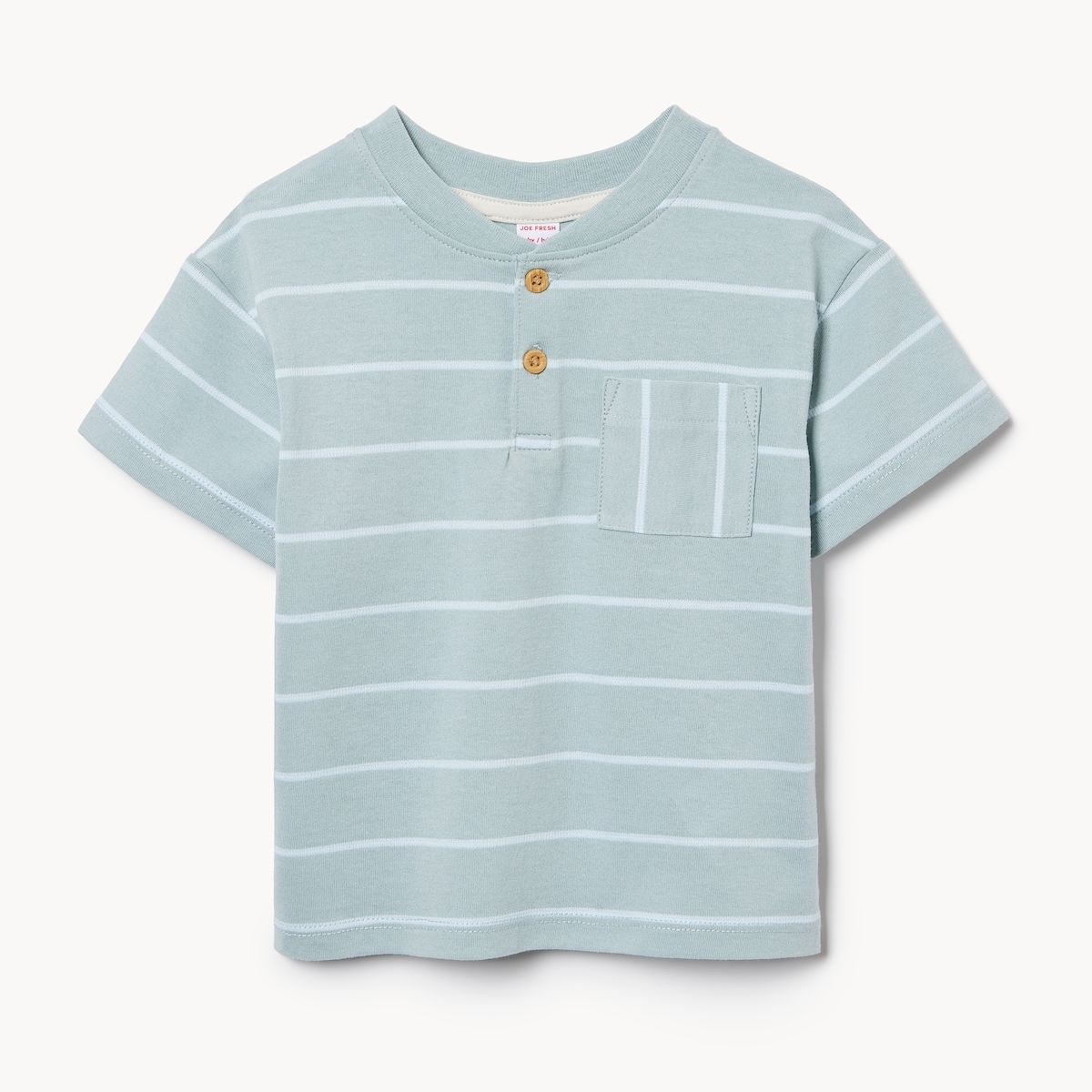 Baby Boys' Drop Shoulder Henley T-Shirt - Dusty Aqua
