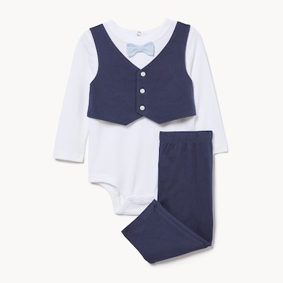 Baby Boys' Vest Bodysuit Set - Dark Navy
