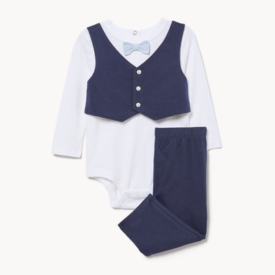 Baby Boys' Vest Bodysuit Set - Dark Navy
