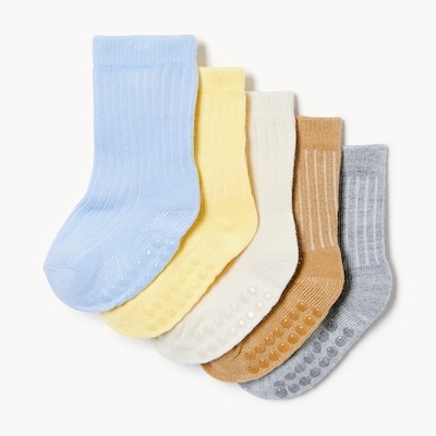 Baby Boys' 5-Pack Crew Socks - Sand