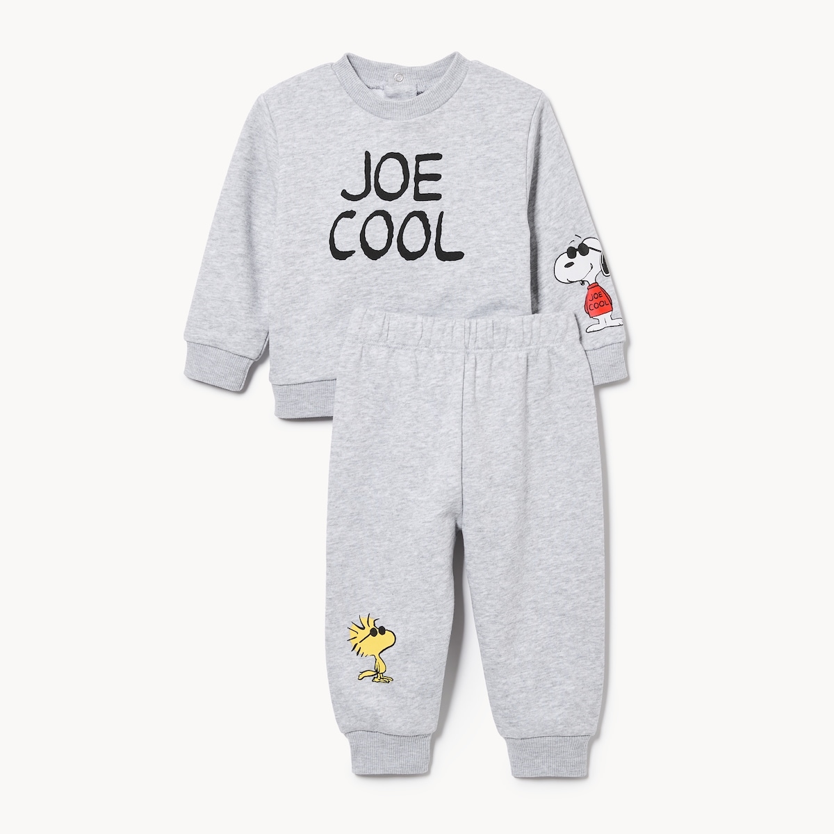 Baby Peanuts 2-Piece Graphic Fleece Set - Light Grey Mix