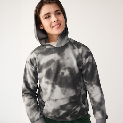 Tween Boys' Graphic Hoodie - Light Grey