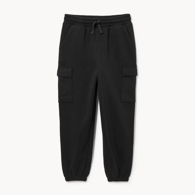 Pantalon jogging cargo en molleton, préadolescents - Noir JF