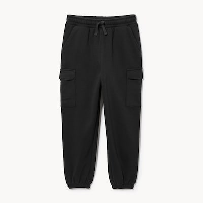Pantalon jogging cargo en molleton, préadolescents - Noir JF