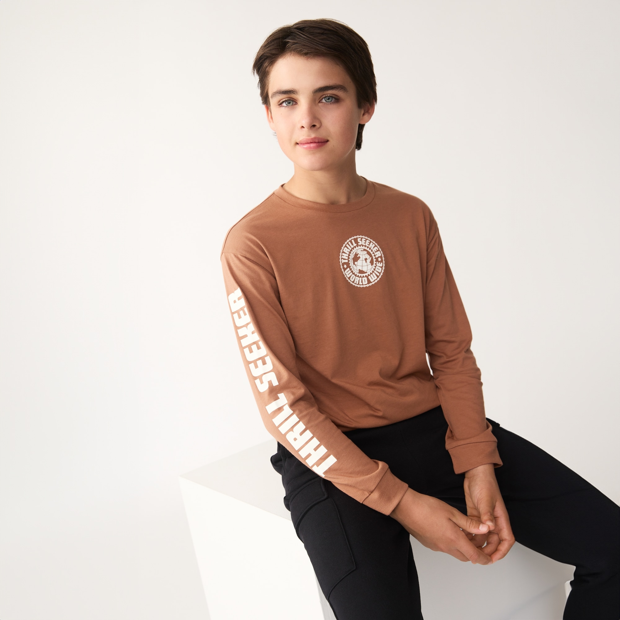 Haut imprimé à manches longues pour préadolescents