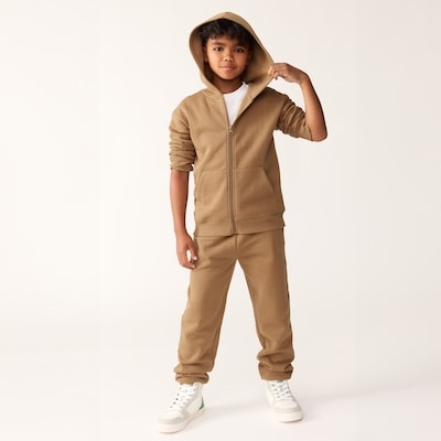Kid Boys' Fleece Full-Zip Hoodie - Brown