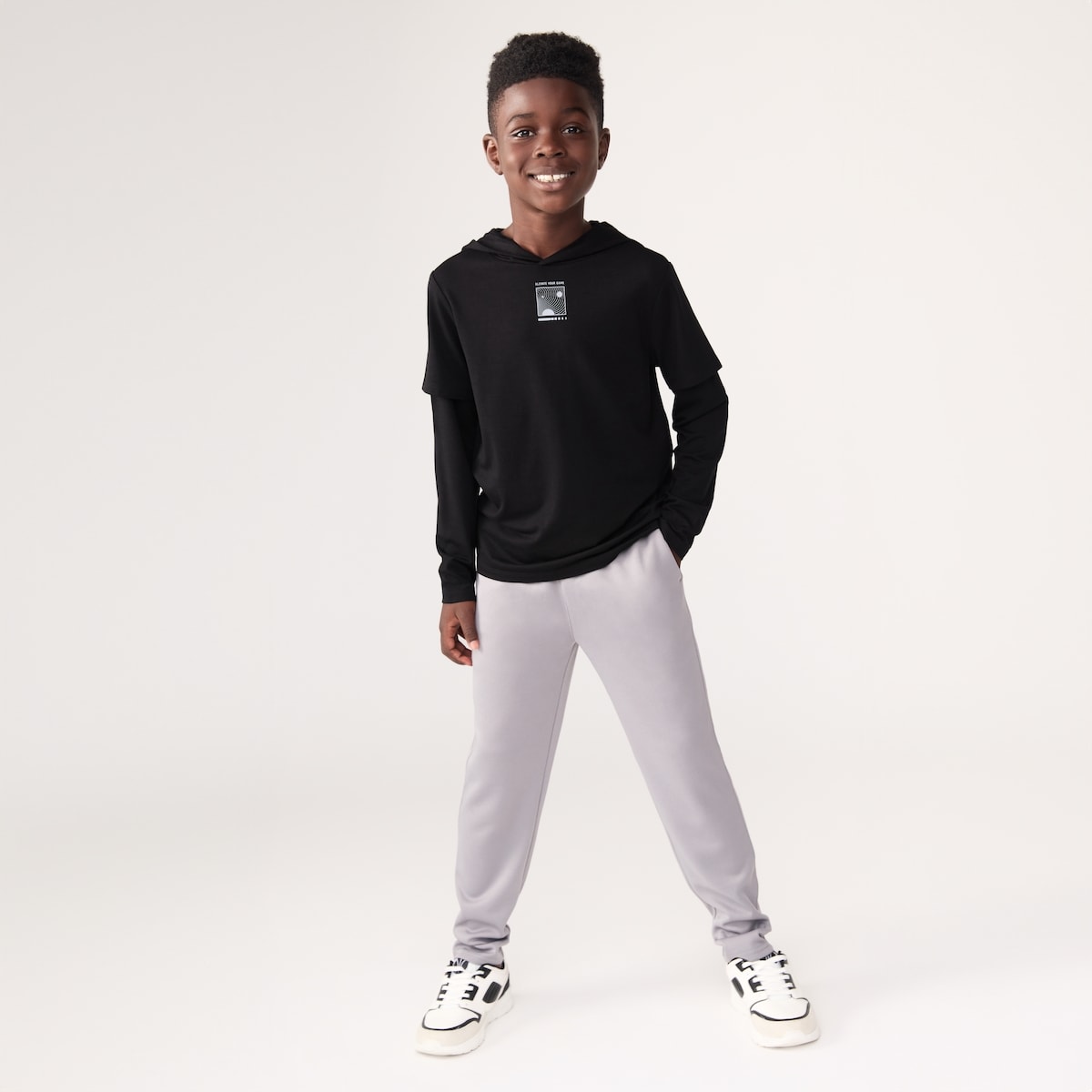 Kid Boys' Layered Long Sleeve Top - Jf Black