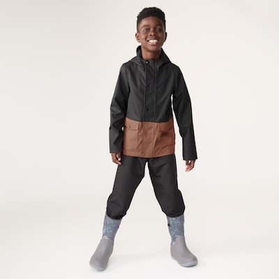 Kid Boys' Colour Block Raincoat - JF Black