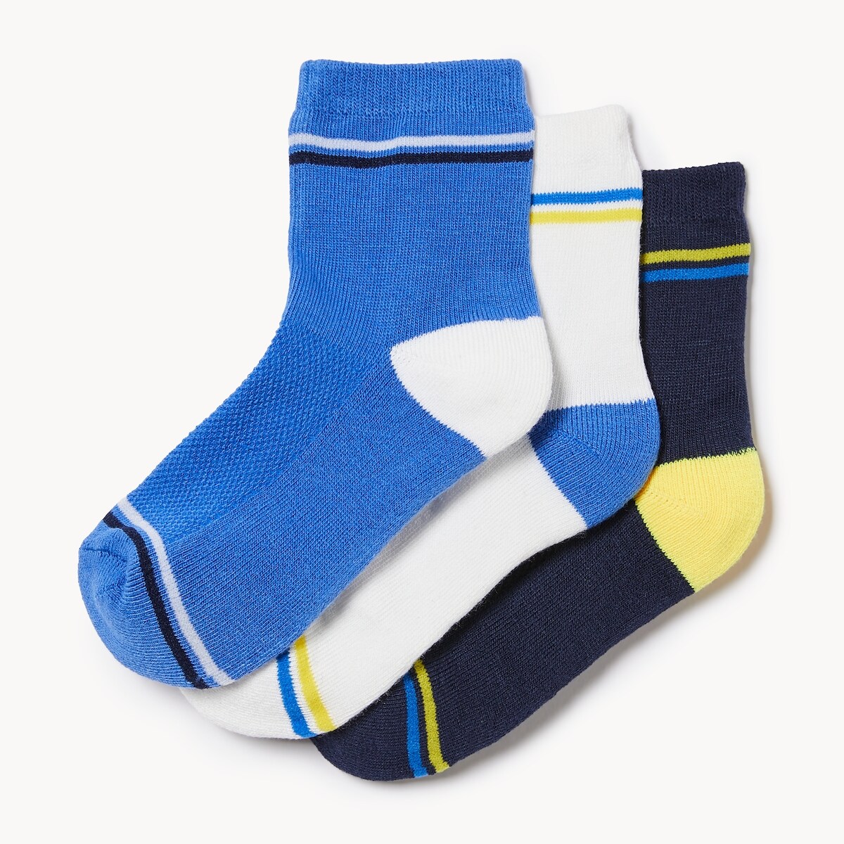 Kid Boys' 3-Pack Quarter-Crew Socks - Blue