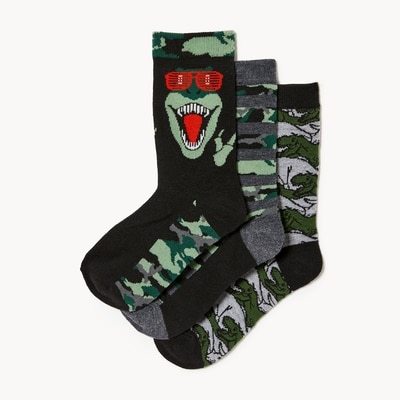 Ens. de 3 paires de chaussettes tube pour garçons - Noir