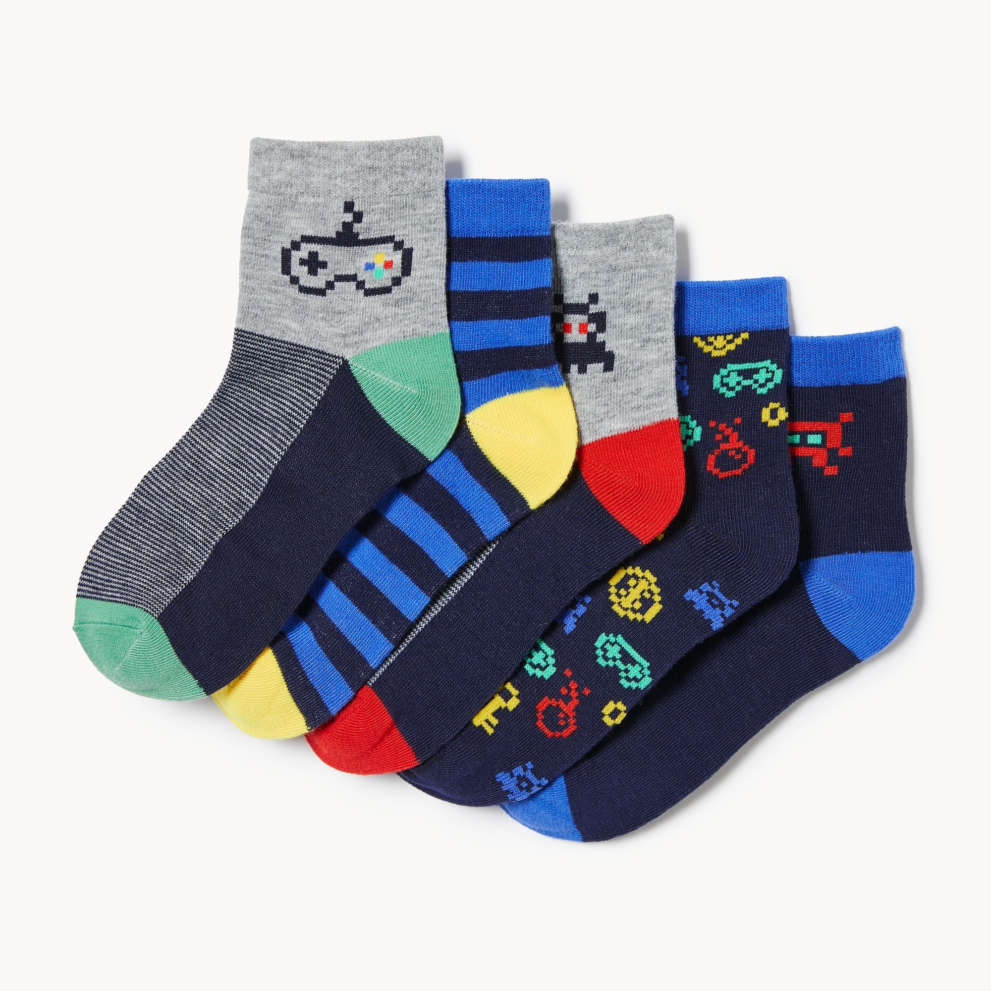 Kid Boys' 5-Pack Quarter-Crew Socks