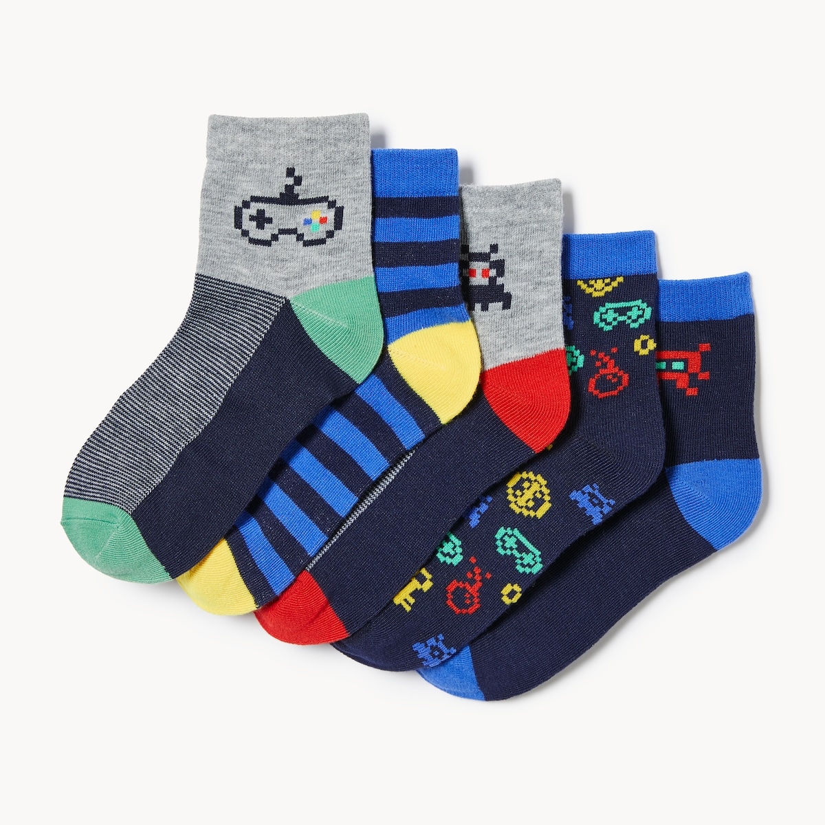 Kid Boys' 5-Pack Quarter-Crew Socks