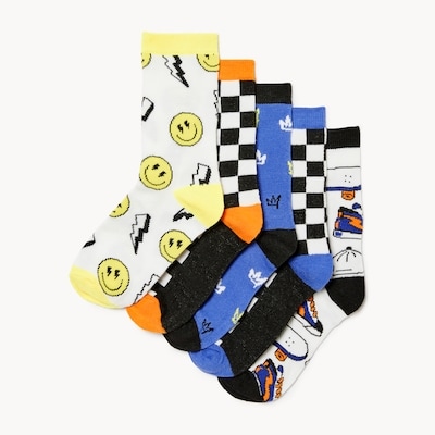 Kid Boys' 5-Pack Crew Socks - White