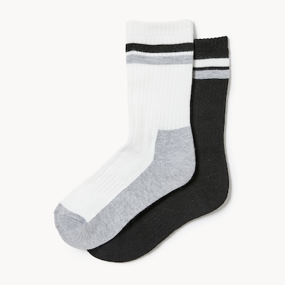 Ens. de 2 paires de chaussettes tube pour garçons - Noir