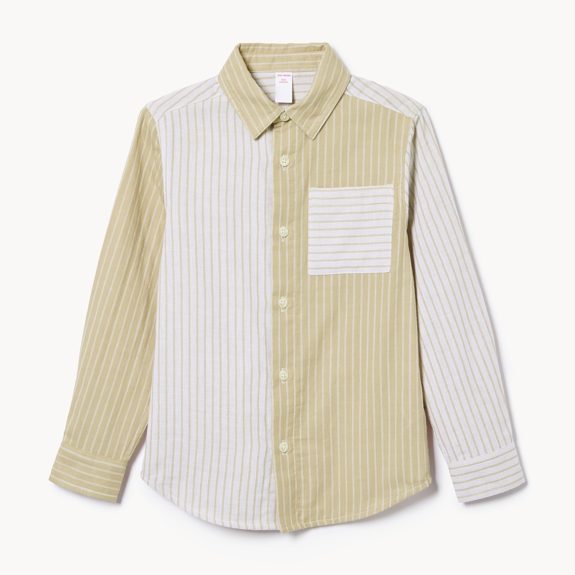 Chemise en gaze à bandes de couleurs pour garçons