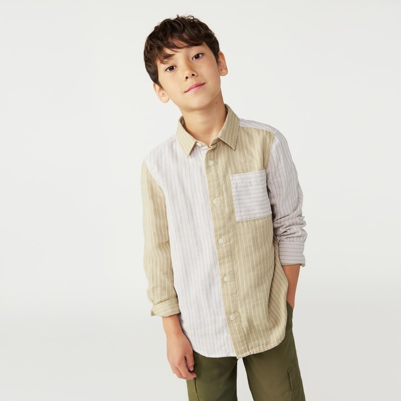 Kid Boys' Colorblocked Gauze Shirt