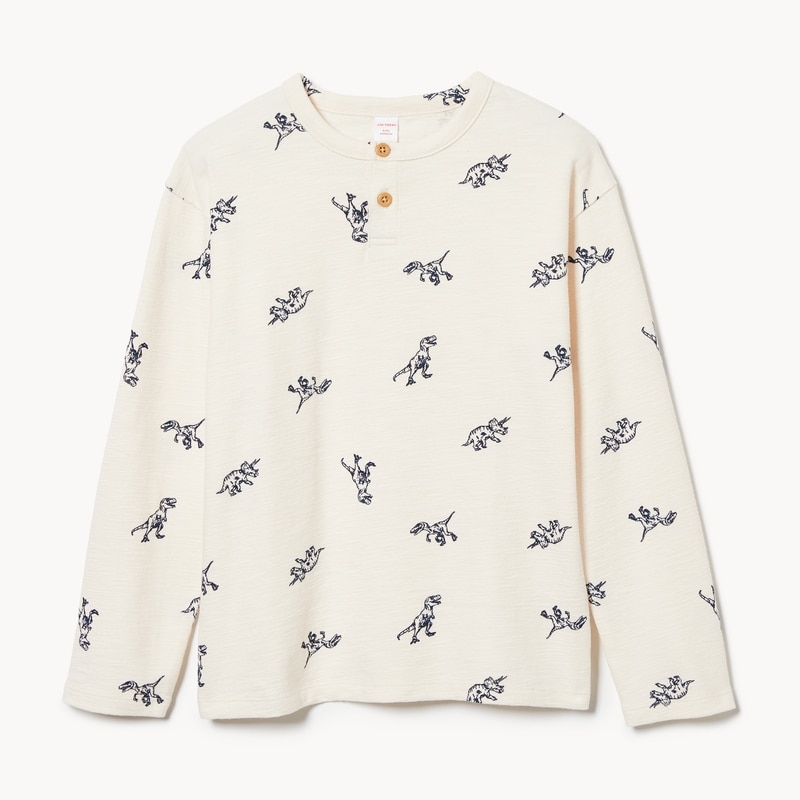 Kid Boys' Printed Henley Long Sleeve