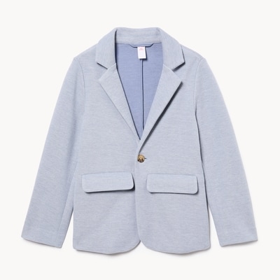 Kid Boys' Knit Blazer - Dusty Blue Melange