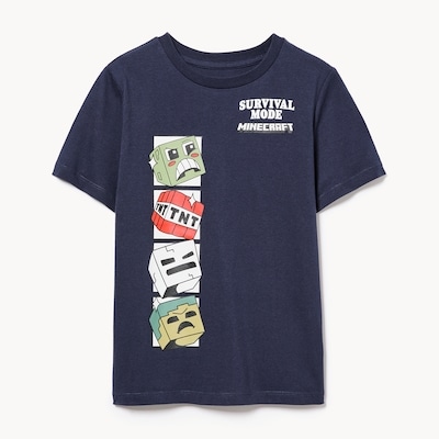 T-shirt Minecraft pour garçons - Bleu Foncé
