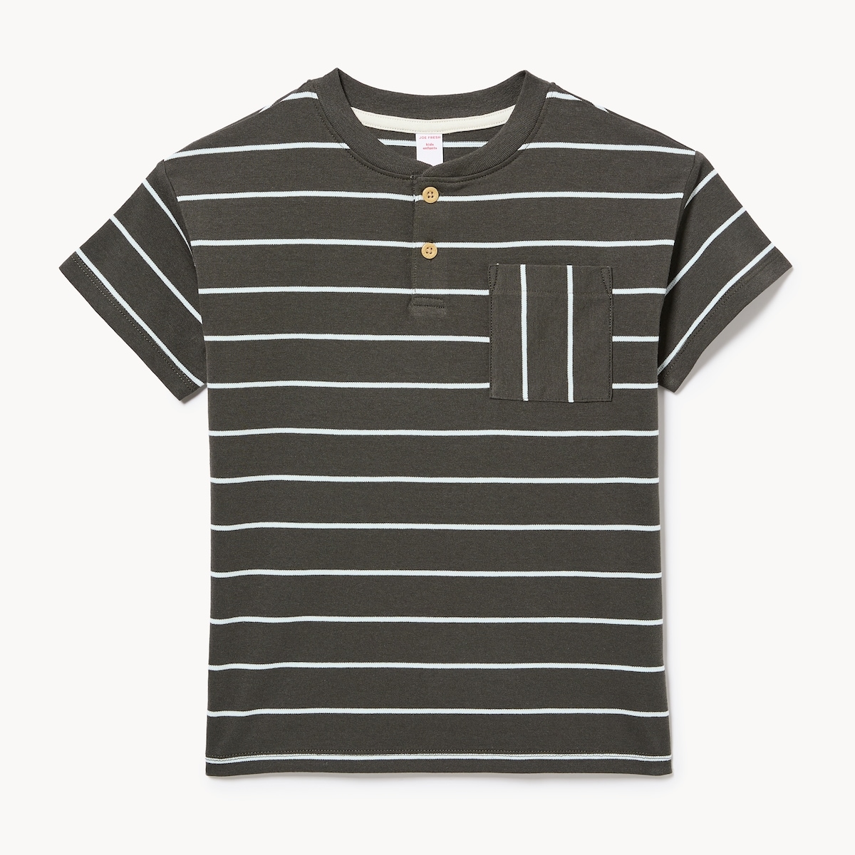 Kid Boys' Henley T-Shirt - Dark Stone