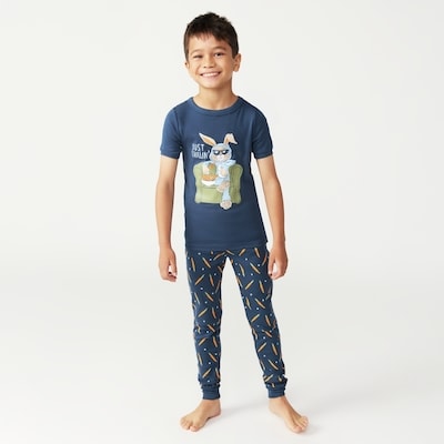 Kid Boys' 2-Piece Printed Sleep Set - Dark Blue