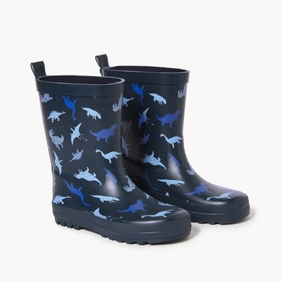 Bottes de pluie à motif de dinosaure pour garçons - Marine