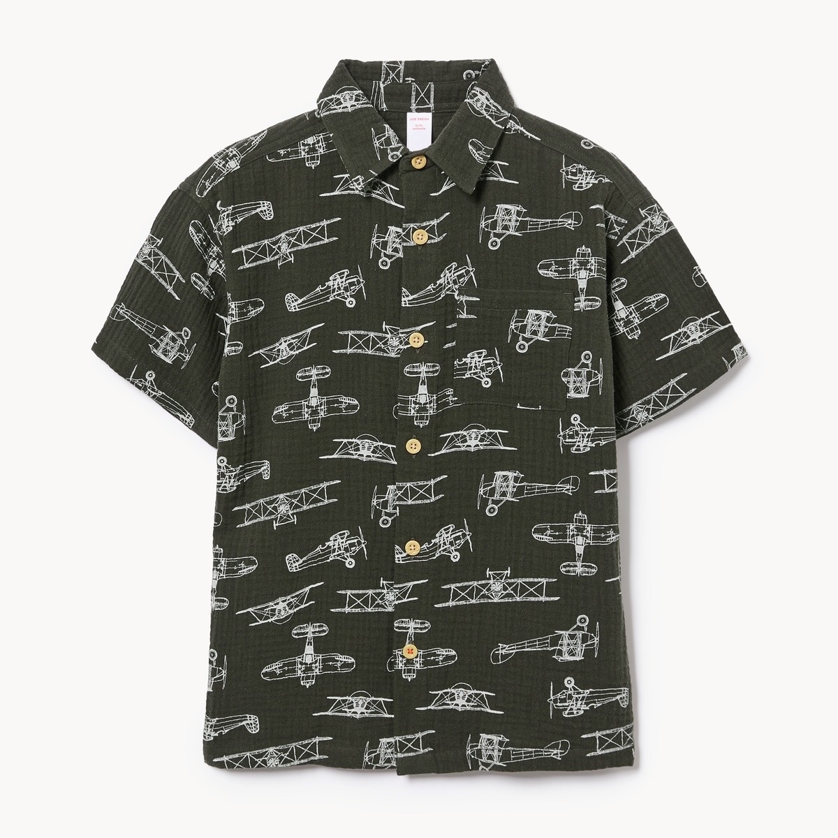 Kid Boys' Printed Button-Up Shirt - Dusty Aqua
