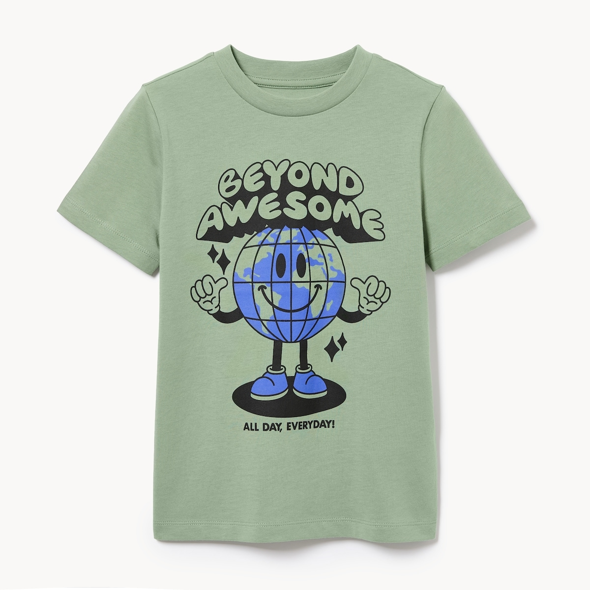 Kid Graphic T-Shirt - Army Green