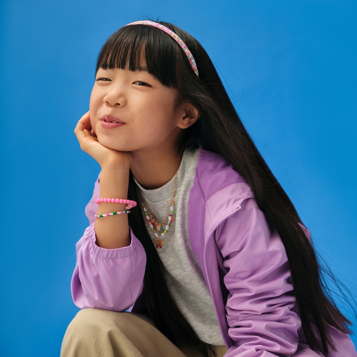 Coupe-vent  capuchon pour enfants - Lavande