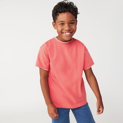 Kid Boys' Drop Shoulder T-Shirt - Coral