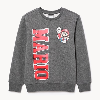Chandail en molleton Super Mario pour garçons - Mélange De Gris Foncé