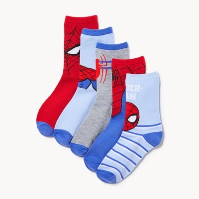 Joe Fresh Ens. 5 paires chaussettes tube Spider-Man Marvel 1 ea, 12,00 $/1ch