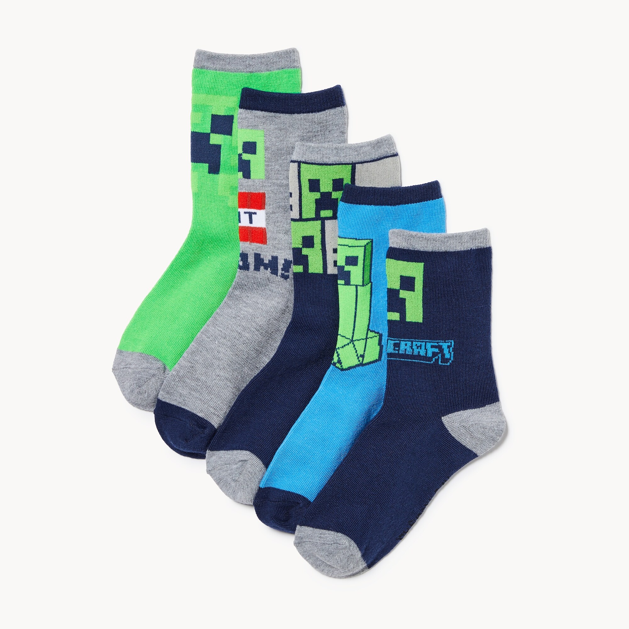 Kid Boys' Minecraft 5-Pack Crew Socks