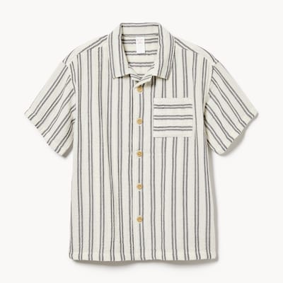 Kid Boys' Gauze Printed Shirt - Off White