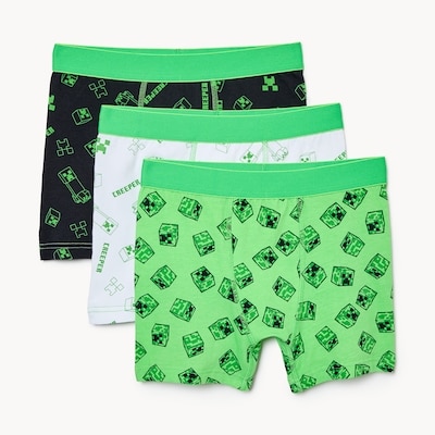 Kid Boys' Minecraft 3-Pack Boxer Briefs - Green