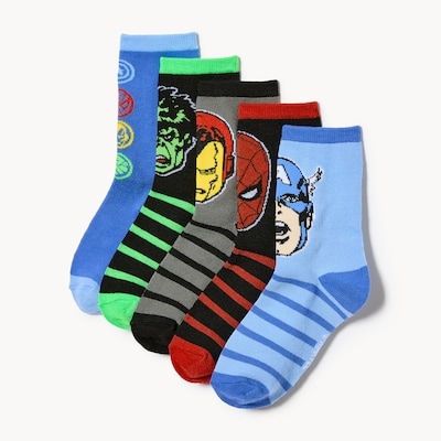 Joe Fresh Ens. 5 paires chaussettes tube Avengers de Marvel 1 ea, 12,00 $/1ch