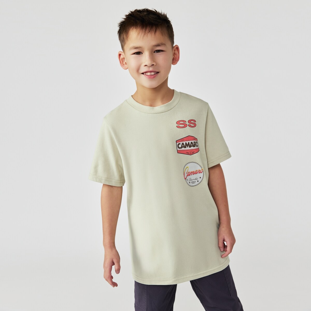 Kid Boys' Chevrolet Camaro T-Shirt - Light Beige