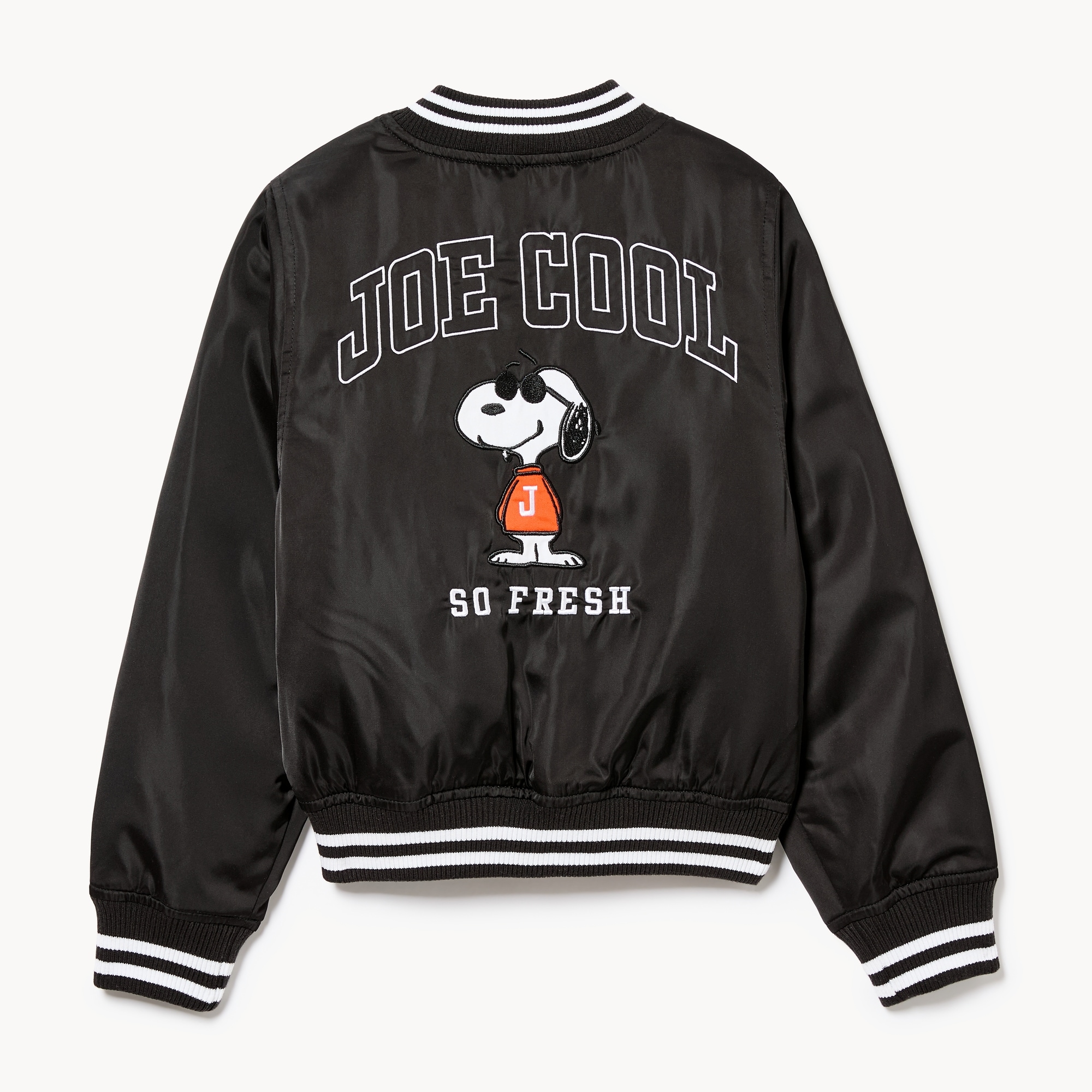 Kid Peanuts Bomber Jacket in Black from Joe Fresh