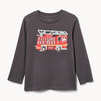Toddler Boys' Graphic Long Sleeve Top - Charcoal