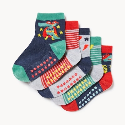 Toddler Boys' 5-Pack Quarter-Crew Socks - Red
