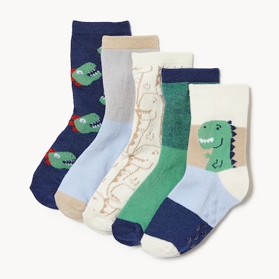 Ens. 5 paires de chaussettes tube, petits garçons - Crème