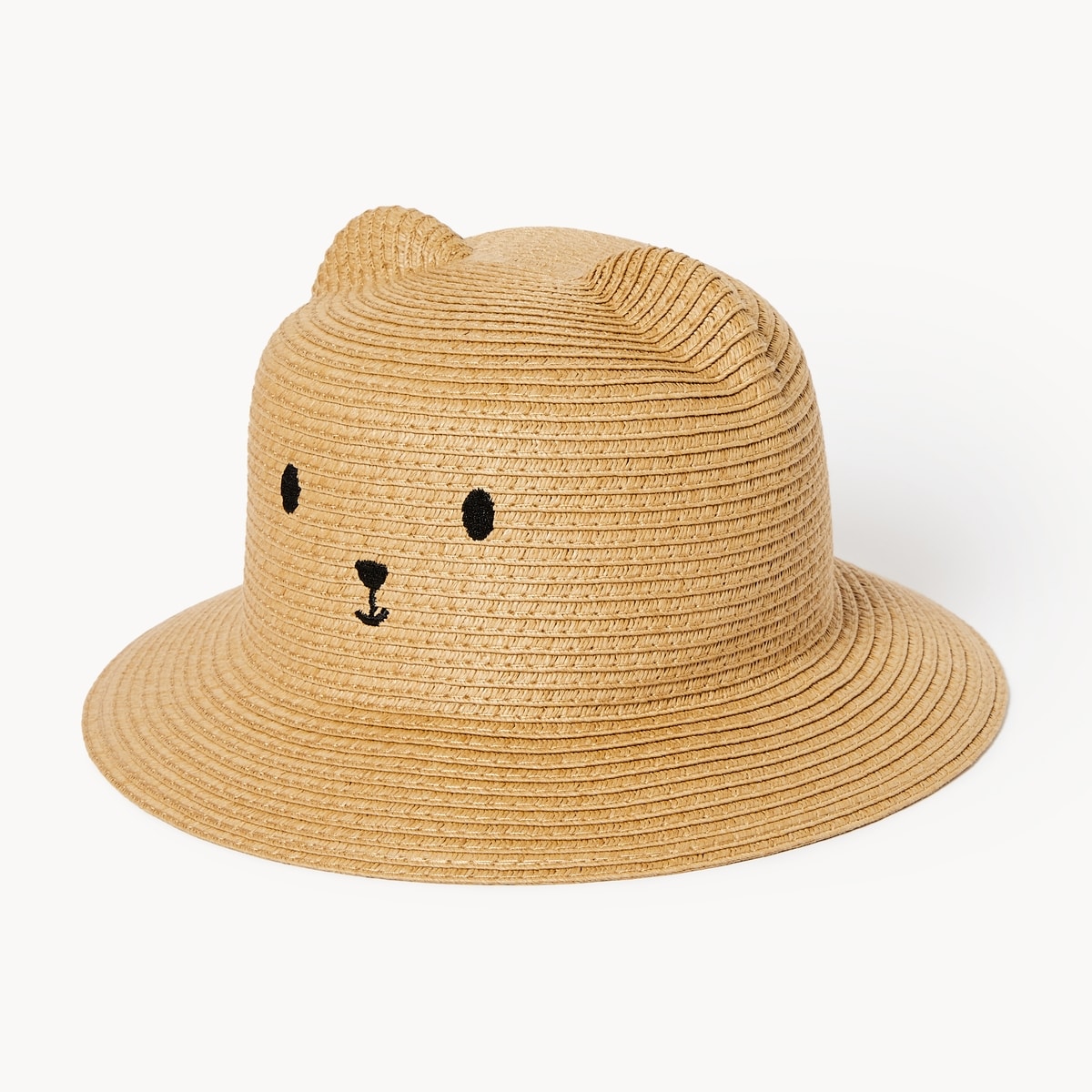 Chapeau de paille  motif dours, petits garons