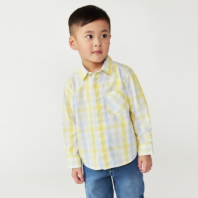 Toddler Boys' Gingham Shirt - Off White