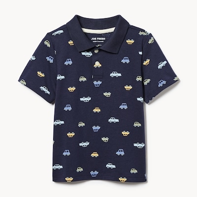 Toddler Boys' Printed Polo T-Shirt - Dark Navy