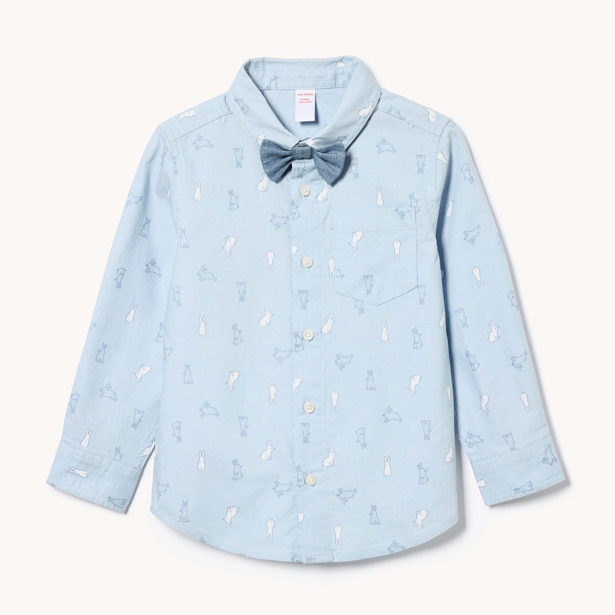 Toddler Boys' Printed Oxford Shirt with Bowtie